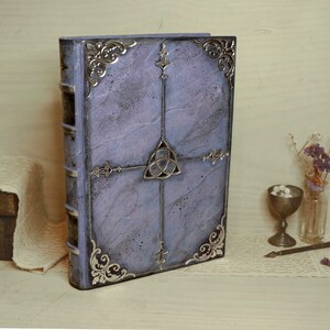 Purple Leather Journal, Romantic diary, Silver decoration, Purple Goddess. Art Journal image 6