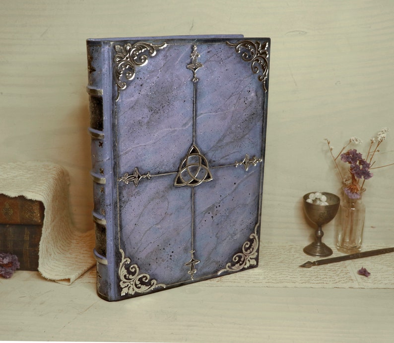 Purple Leather Journal, Romantic diary, Silver decoration, Purple Goddess. Art Journal image 6