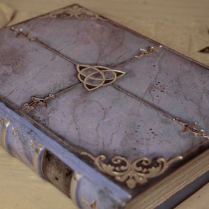 Purple Leather Journal, Romantic diary, Silver decoration, Purple Goddess. Art Journal image 2