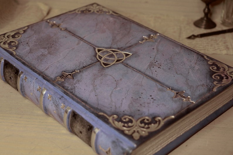 Purple Leather Journal, Romantic diary, Silver decoration, Purple Goddess. Art Journal image 2