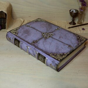 Purple Leather Journal, Romantic diary, Silver decoration, Purple Goddess. Art Journal image 4