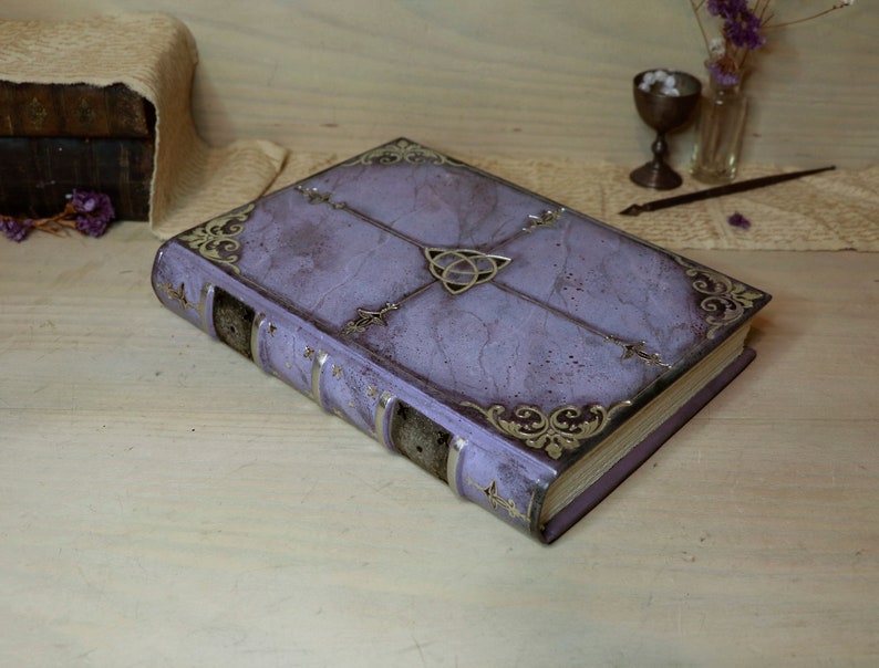 Purple Leather Journal, Romantic diary, Silver decoration, Purple Goddess. Art Journal image 4