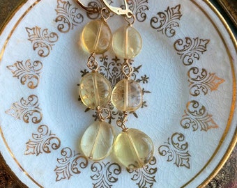 Citrine Earrings - Gold Filled - Handmade