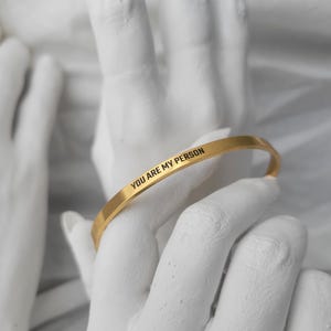 Custom Engraved Bracelet, Roman Numeral or Name or Message Bangle, Gold Rose Gold Silver Plated Women&#39;s Cuff, Mum Gift Postpartum