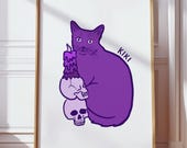 Custom Cat Portrait Art Gift For Cat Lovers Decor Pet Personalized Gift For Cat Mom Digital Pet Portrait Memorial Gift Colorful Cat Artwork