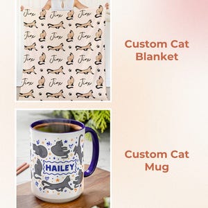 Custom Cat Mug Cat Lover Gift For Cat Mom Ceramic Latte Mug Black Cat Gift Calico Cat Gift Orange Cat Tabby Cat Siamese Cat Tuxedo Cat Gift image 11