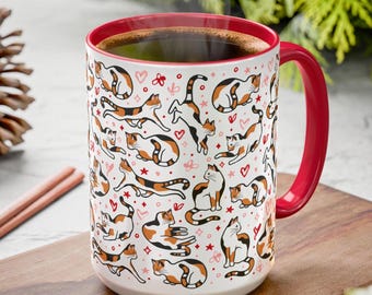 Calico Cat Mug Gift For Cat Lover Coffee Mug Ceramic Latte Cup Cat Mom Gift Mothers Day Cat Kitchen Decor Animal Lover Mug Cat Parent Mug