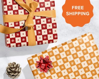 Rol geruit inpakpapier Feestdag Cadeaupapier Verjaardag Cadeaupapier Ster Inpakpapier Uniek patroon Schattig inpakpapier Kerstmis