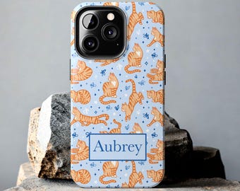 Personalized Cat Phone Case Custom Cat Lover Gift Orange Cat Phone Case Cat Mom Gift For Cat Lady Custom Cat Phone Case Orange Cat Art