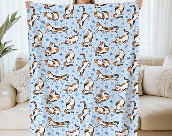 Calico Cat Blanket Pet Parent Gift Pet Blanket Cat Lover Gift For Cat Mom Cat Gifts for Best Friend Blanket Cat Lover Decor For Living Room