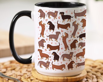 Taza de perro salchicha, ideas de regalo para mamás perrunas, taza de café de perro salchicha, regalo para amantes de los perros, taza de regalo para mamás perrunas, idea de regalo de perro salchicha, taza de perro salchicha