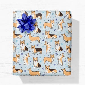 Rotolo di carta da regalo Corgi Corgi Lover Gifts For Dog Lovers Carta da regalo per cani Disegno di Welsh Corgi Opera d'arte Corgi Regalo di nozze Corgi