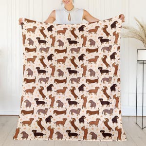 Dackel Decke Hund Geschenk für Dackel-Liebhaber Fleece Decke gemütliches Haustier Hunde-Liebhaber Geschenk Dackel Wohnkultur Nickerchen Decke Haustier Adoption Geschenk