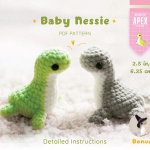 Modèle au crochet Nessie Apex Legends, modèle de conception Amigurumi PDF, poupée baby dino