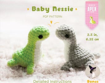 Nessie Apex Legends Crochet Pattern, Amigurumi Design Pattern PDF, baby dino doll