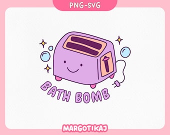 Bomba de baño tostadora: Humor negro PNG SVG para pegatinas (uso comercial)