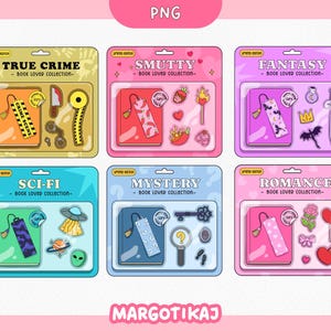 Buchliebhaber Sticker Bundle: Genre Clipart Set (Digitaler Download)