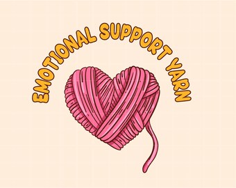 Yarn Heart PNG: Knitting Crochet Stickers (Digital Download)