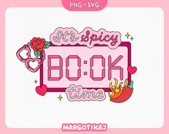 Spicy Book Time Sticker: Smut Romance Reader Clipart (SVG, PNG)
