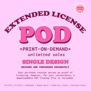 Print-On-Demand License for ONE Clipart Design