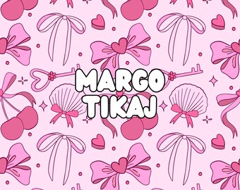 Coquette Seamless Pattern: Pink Bows & Cherries Digital Paper (12x12 inches)
