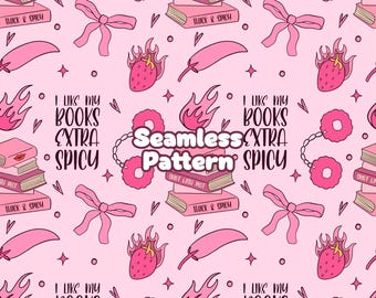 Spicy Books Seamless Pattern: Smut Book Club Digital Paper (Digital Download)