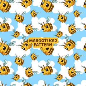 Papier cadeau à imprimer Minecraft Bee | Motif abeille dessin animé, cadeau d'anniversaire Minecraft pour gamers, tissu imprimé Minecraft, emballage sur le thème du film