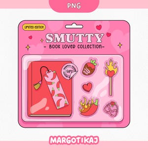 Spicy Book Lover Aufkleber PNG: Smut Reader Clipart (digitaler Download)