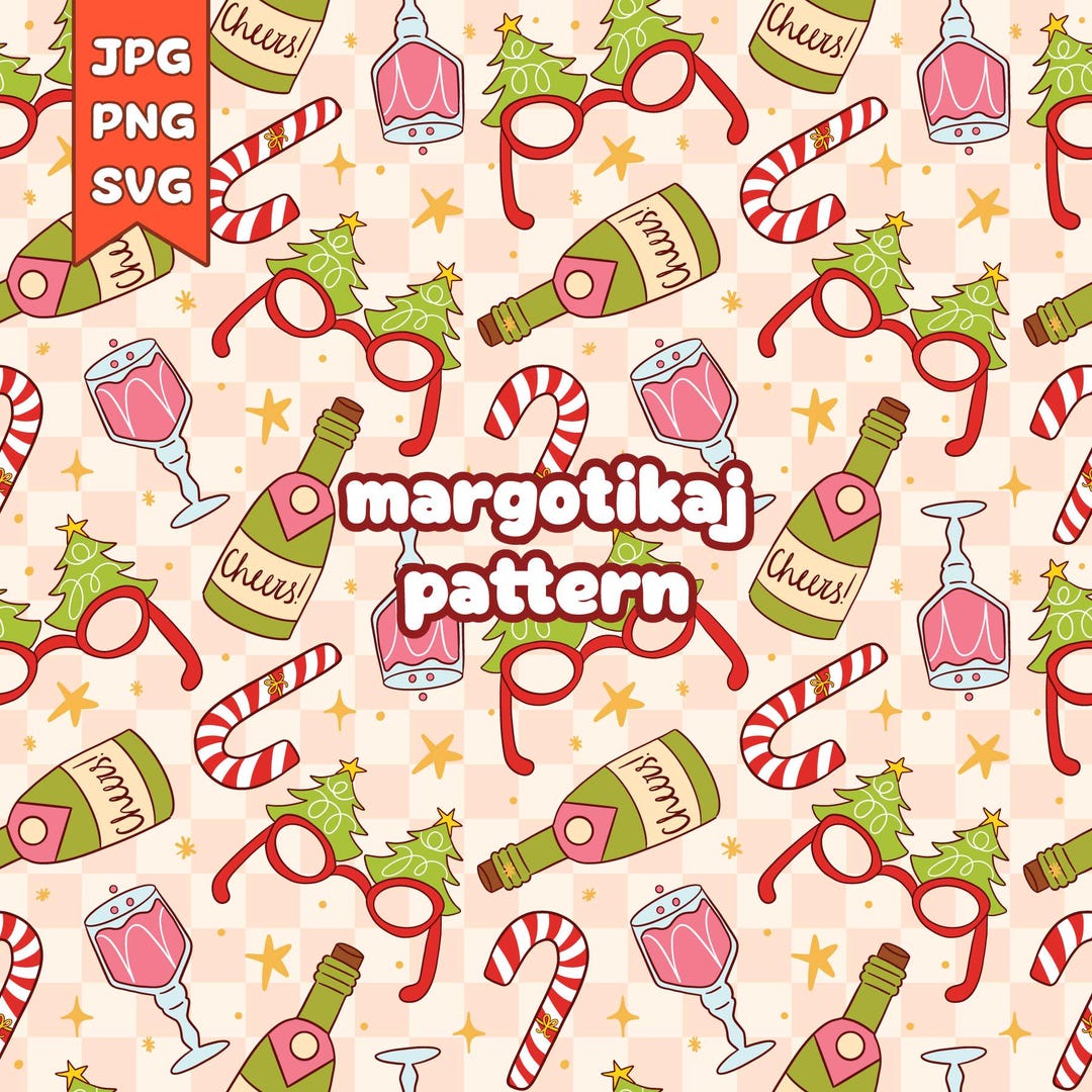 New Year Seamless Pattern Svg Png, Christmas Seamless Pattern for ...