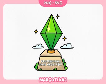 Sims Plumbob Design: ゲーマー PNG SVG クリップアート (デジタルダウンロード、600 DPI)