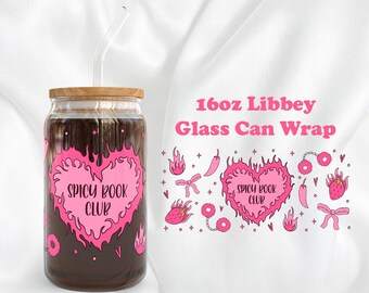 Spicy Book Club 16oz Libbey Glass Can Wrap SVG PNG EPS (Digital Download)
