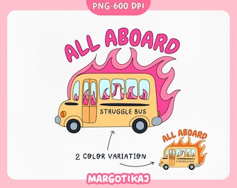 Autobús de lucha PNG: Diseño sarcástico y divertido (descarga digital)