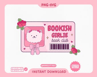 Book Club Clipart – Girlie Membership Card SVG PNG (Digital Download