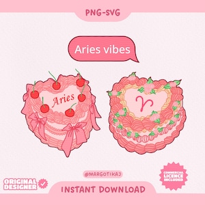 Bolo do Zodíaco de Áries Svg Png | Clipart do Signo do Zodíaco | Design de Sublimação e Cricut SVG
