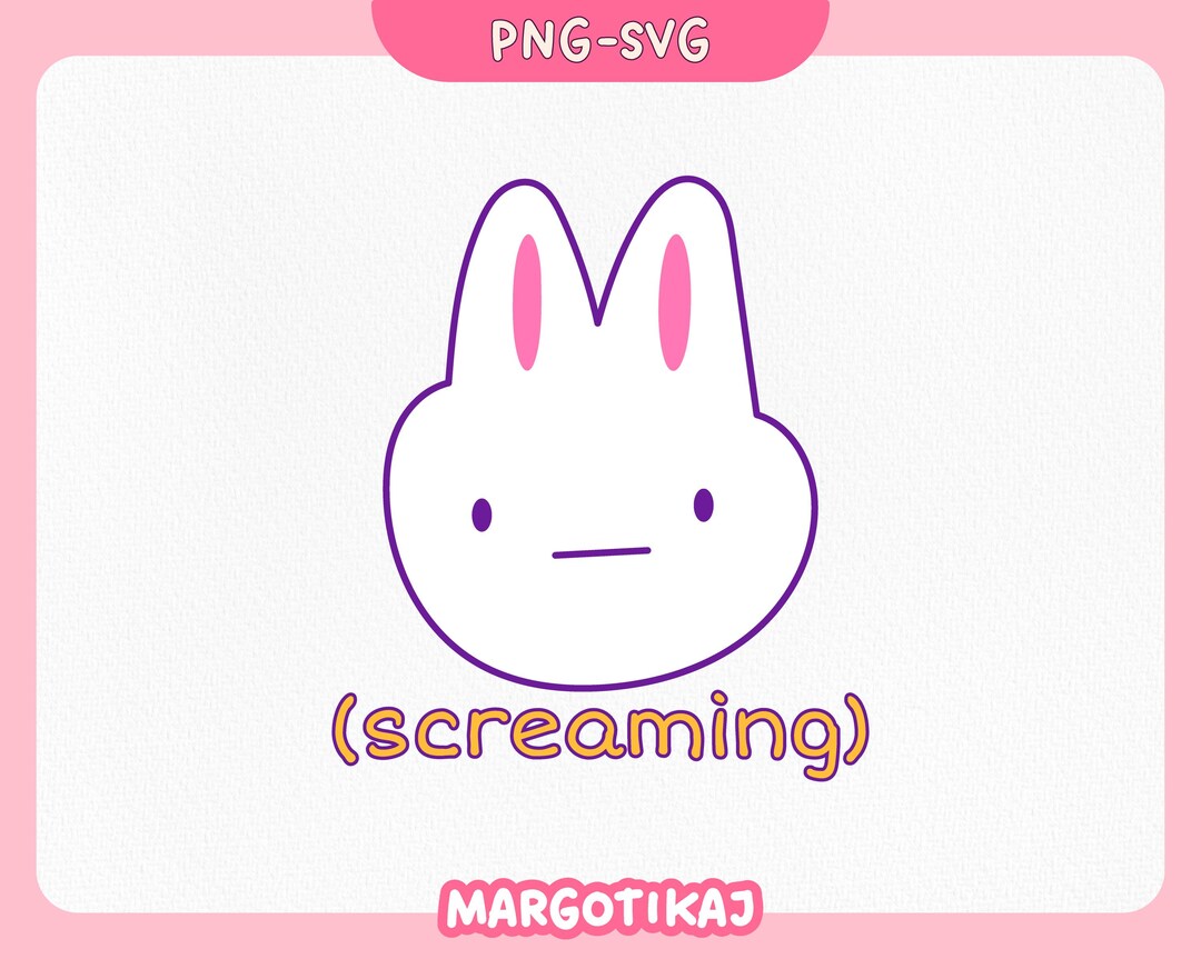 Funny Screaming Bunny PNG SVG, Funny Mental Health Design, Sarcastic ...