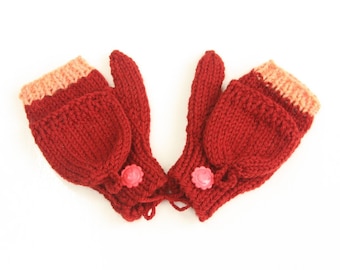 Adult WARM Fingerless Convertible Winter Mittens