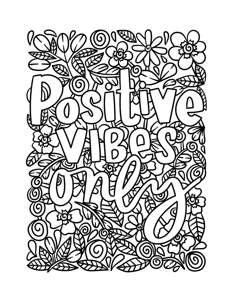Adult Coloring Book. Adult Coloring Pages. Adult Positive Color Pages ...