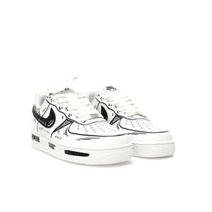 Custom sneakers custom Air Force low white/black shoes handmade painted Anime cartoon