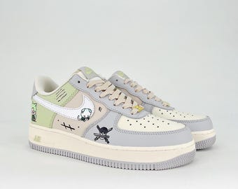 Custom Air Force sneakers Air Force 1 AF1 anime and pirate logo made painted sneakers