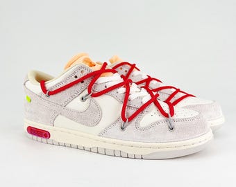 Custom Air Force AF1 sneakers with hand made painted red lace Retro Vintage sneakers shoes