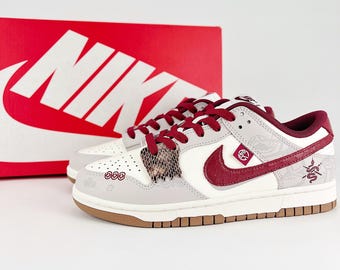 Custom Air Force 2025 Snake sneakers with hand made painted Retro Vintage sneakers shoes snake red color