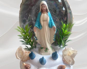 MCM Virgin Mary Abalone Sea Shell Coral Grotto