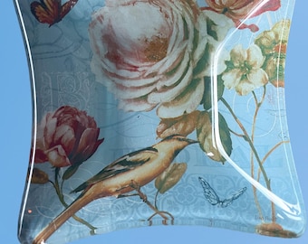 Lisa Audit Spring Floral Square Bowl - Blue