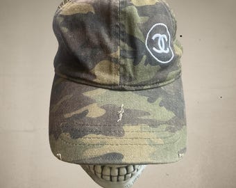 David And Young Women's Distressed Camo Baseball Hat Adjustable