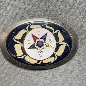 Order Of The Eastern Star Belt Buckle - Western Style, Brass, Gold, 2" Belt, Texcessories