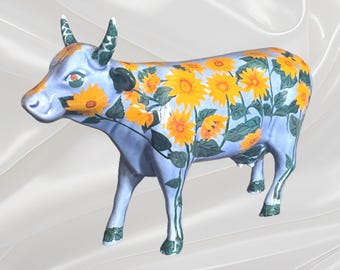 Cow Parade Moo-Nay's Garden #9186 Sunflower Design Cow Figurine Retired