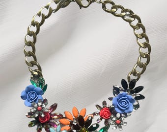 Joan Rivers Classics Collection  Bouquet Garden Statement 21" Bib Necklace
