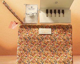 Shiseido x Tory Burch Limited Edition Wrist Bag Cosmetic Case Pouch Brand New