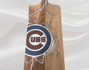 Chicago cubs Custom Made Charcuterie Board With Resin Inlay.