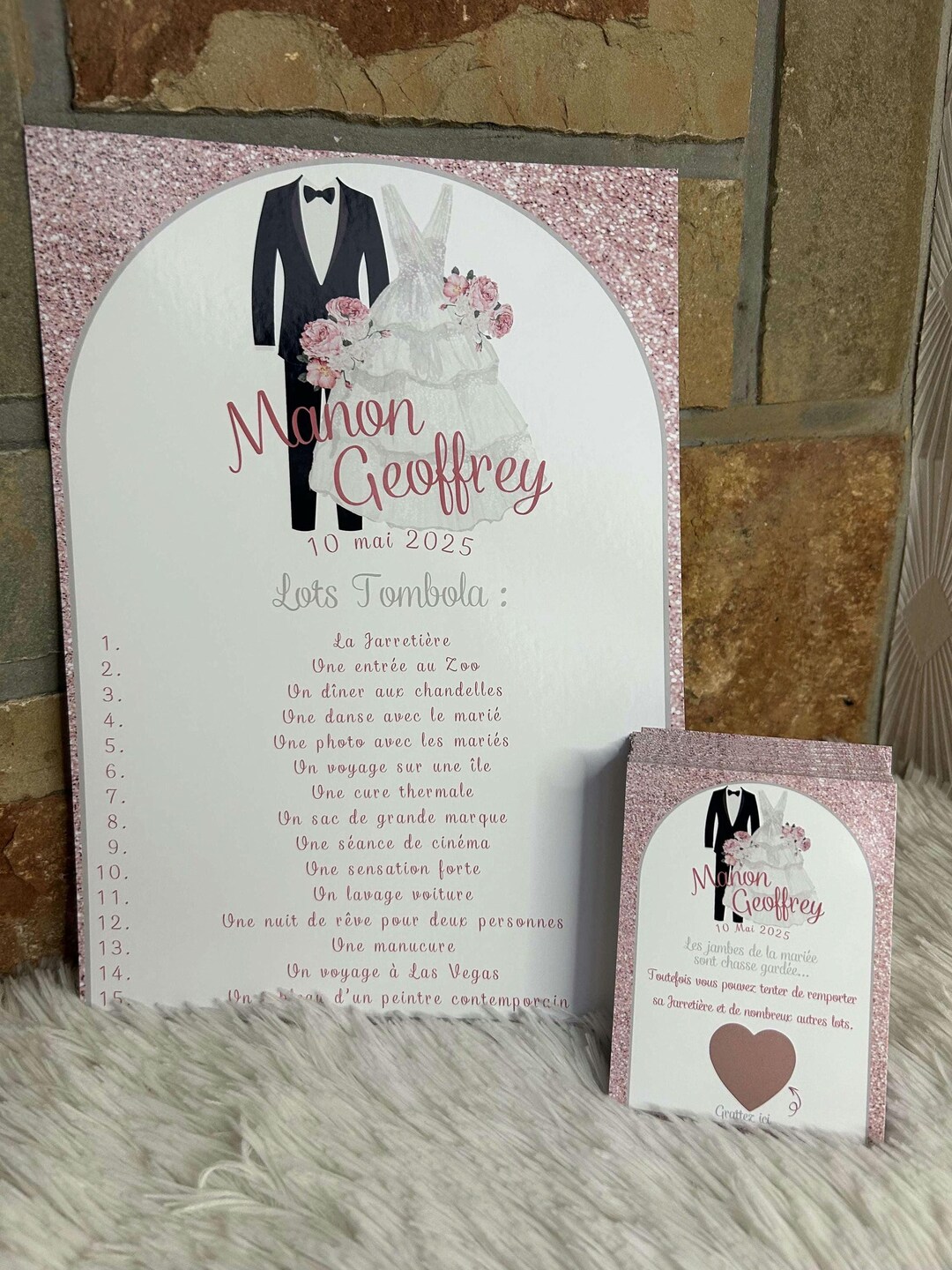 Wedding Raffle Paper Rose Gold Themed Wedding Raffle: Personalized Scratch Cards for an ...